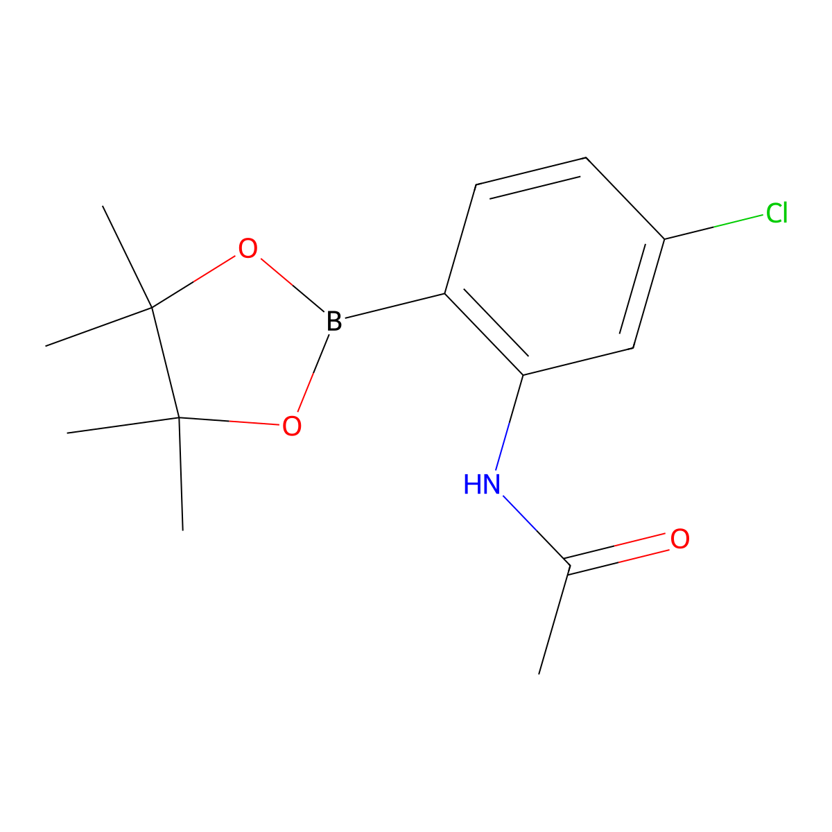 N-[5-Chloro-2-(tetramethyl-1,3,2-dioxaborolan-2-yl)phenyl]acetamide molecular structure, CAS 1884233-06-0