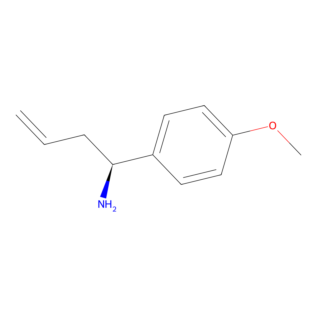 (1S)-1-(4-methoxyphenyl)but-3-en-1-amine molecular structure, CAS 188425-29-8