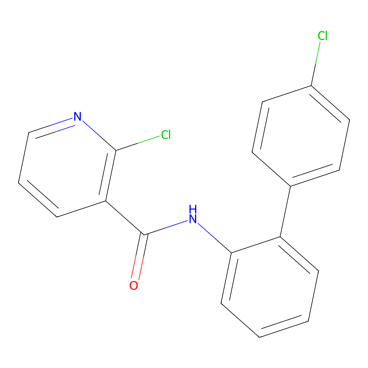 Boscalid molecular structure, CAS 188425-85-6