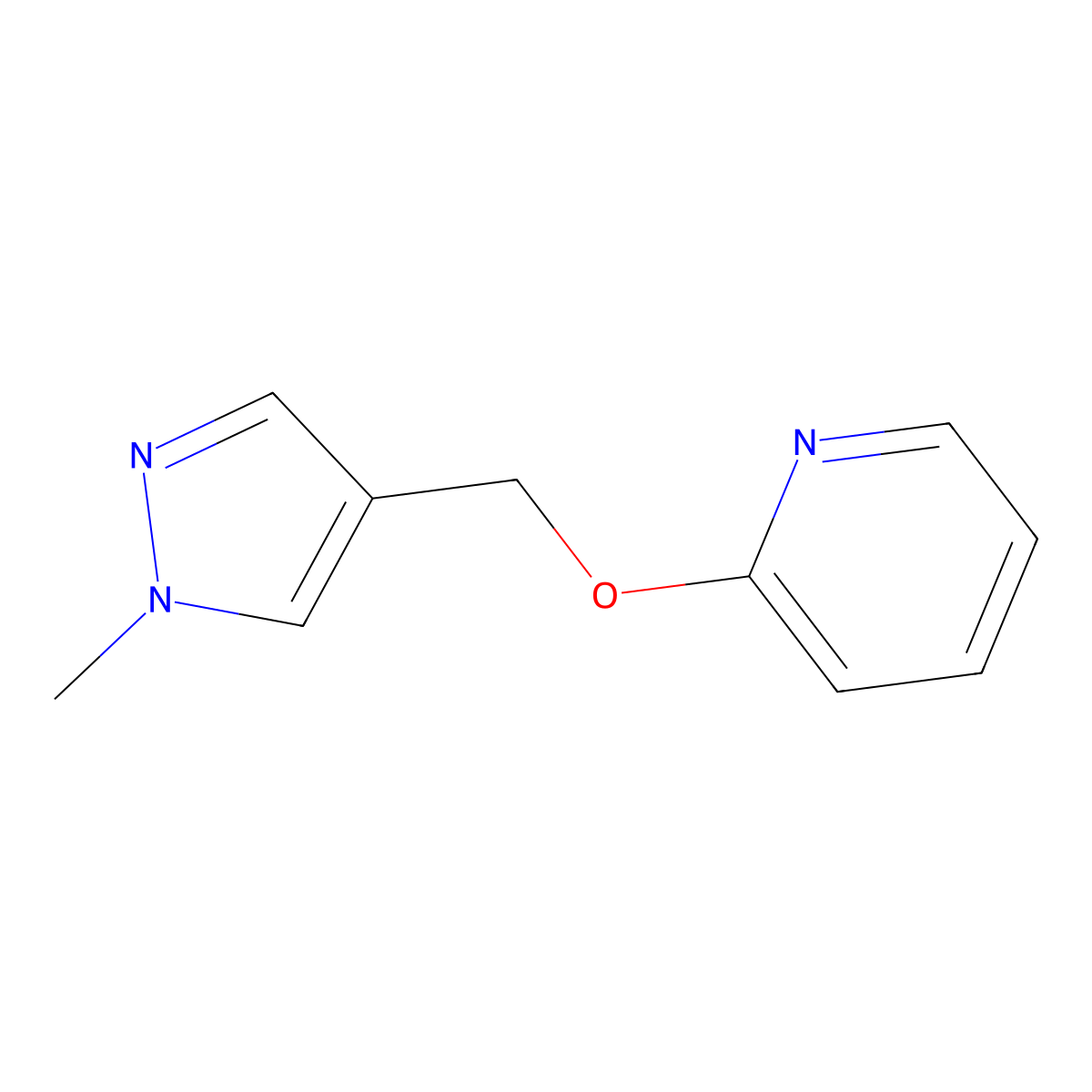 2-[(1-methyl-1H-pyrazol-4-yl)methoxy]pyridine molecular structure, CAS 1884258-86-9