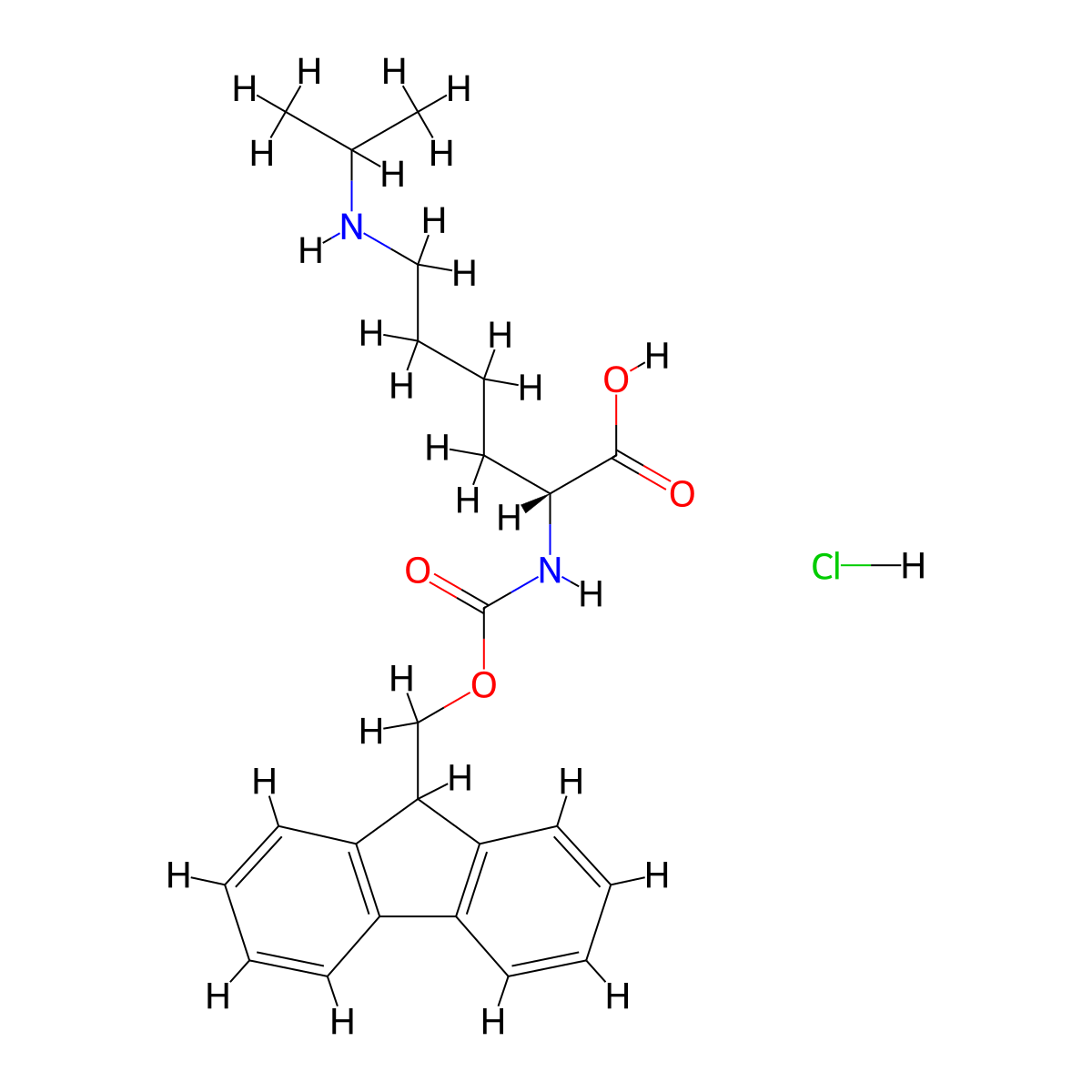 Fmoc-D-Lys(Me)2-OH.HCl molecular structure, CAS 1884265-60-4