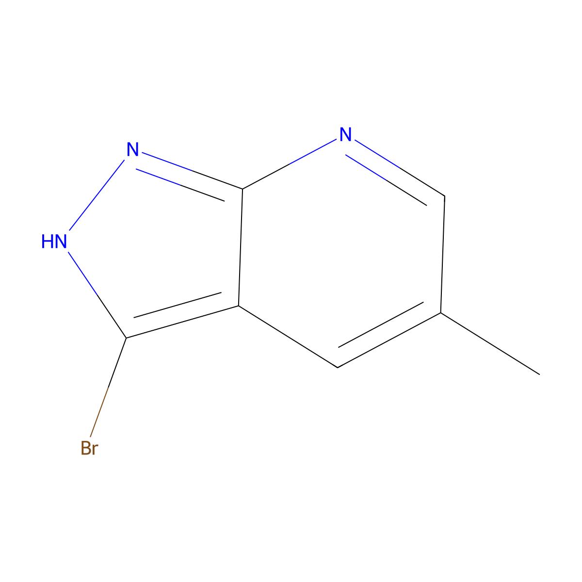 3-Bromo-5-methyl-1H-pyrazolo[3,4-b]pyridine molecular structure, CAS 1884275-72-2