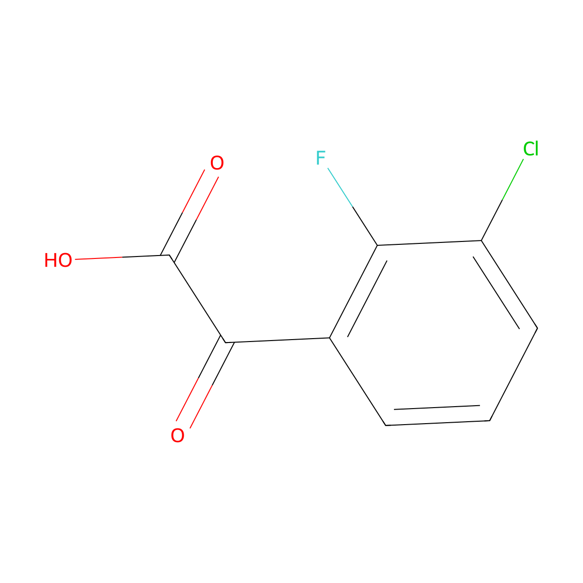 2-(3-Chloro-2-fluorophenyl)-2-oxoacetic acid molecular structure, CAS 1884278-98-1