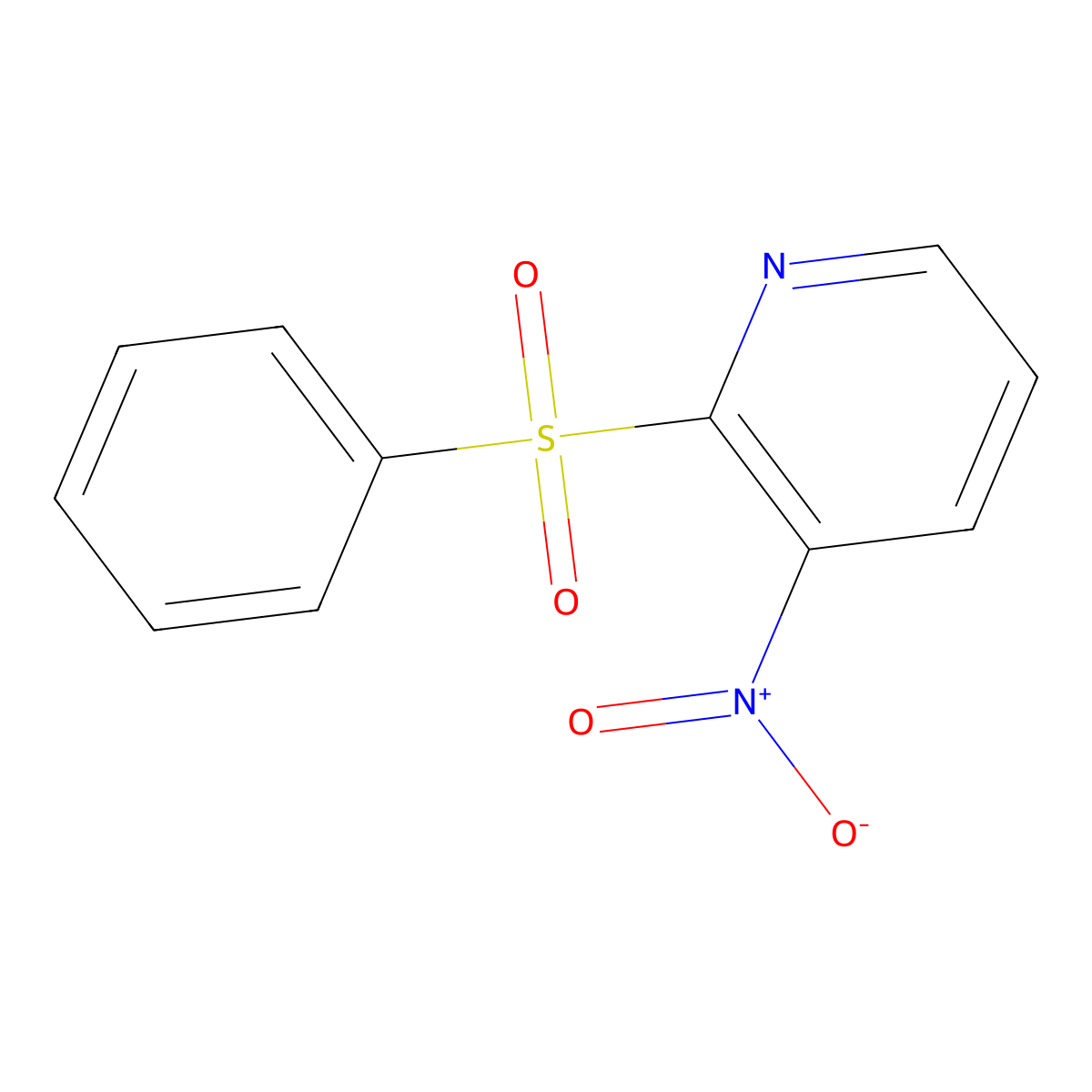 3-Nitro-2-pyridyl phenyl sulfone molecular structure, CAS 188429-02-9
