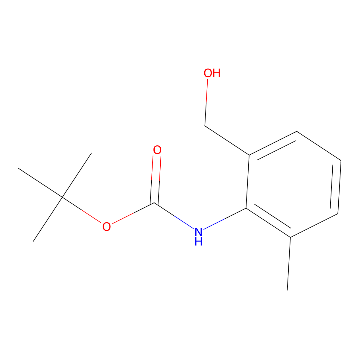 tert-butyl N-[2-(hydroxymethyl)-6-methylphenyl]carbamate molecular structure, CAS 1884326-54-8