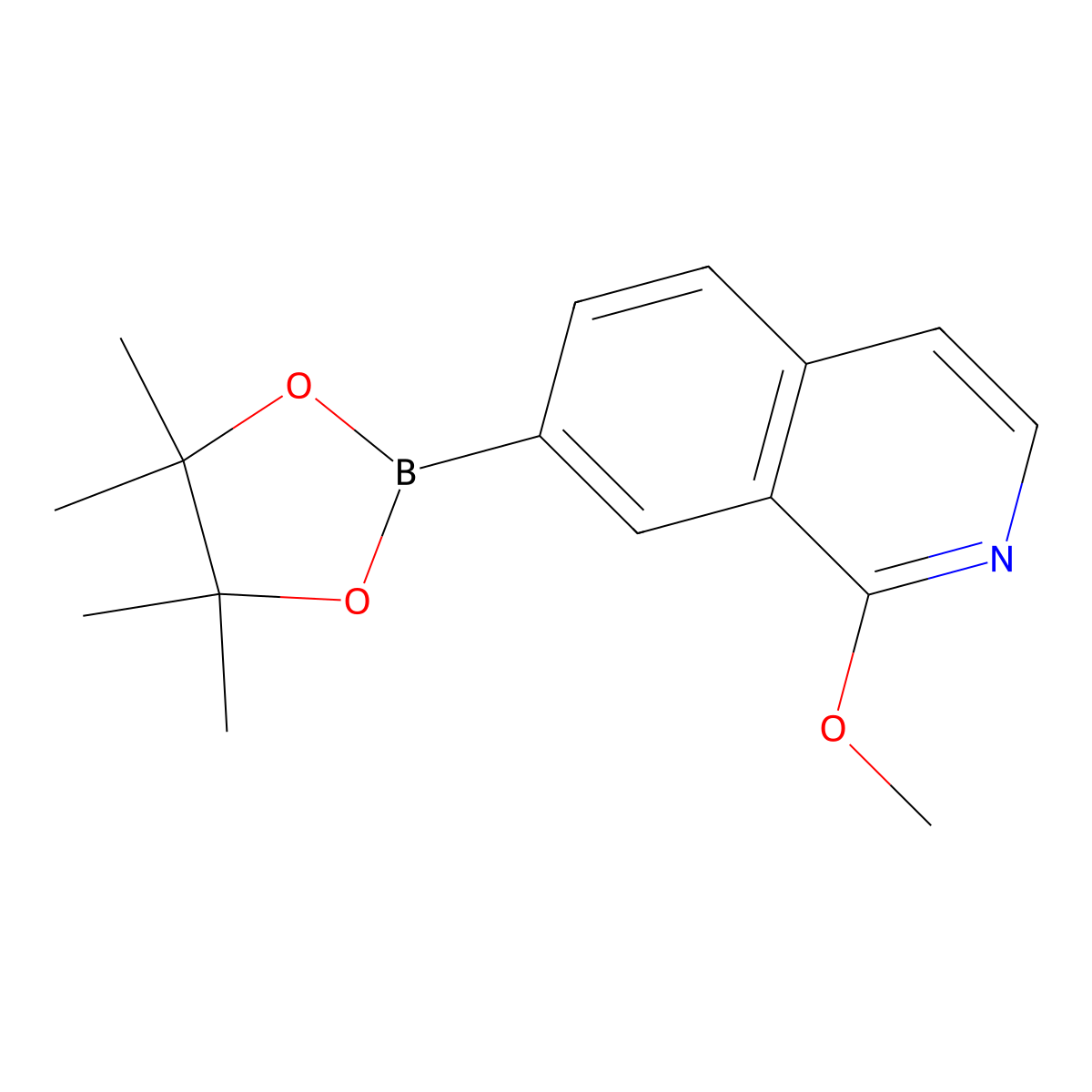 1-Methoxy-7-(4,4,5,5-tetramethyl-1,3,2-dioxaborolan-2-YL)isoquinoline molecular structure, CAS 1884378-39-5