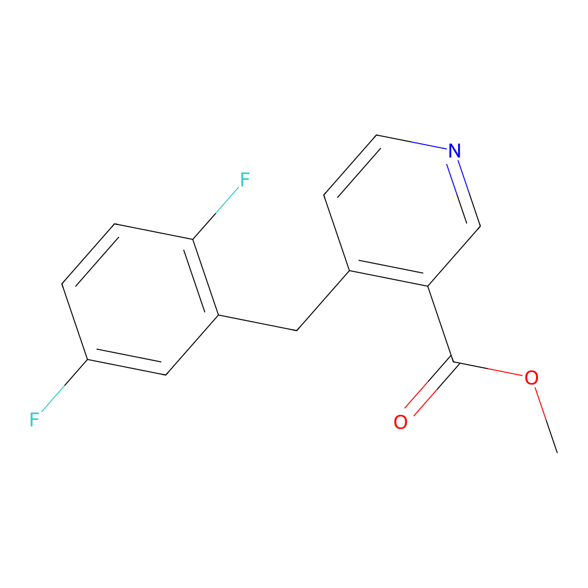 Methyl 4-(2,5-difluorobenzyl)nicotinate molecular structure, CAS 188439-71-6