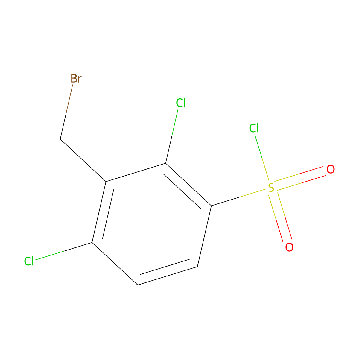 3-(Bromomethyl)-2,4-dichlorobenzene-1-sulfonyl chloride molecular structure, CAS 188440-21-3