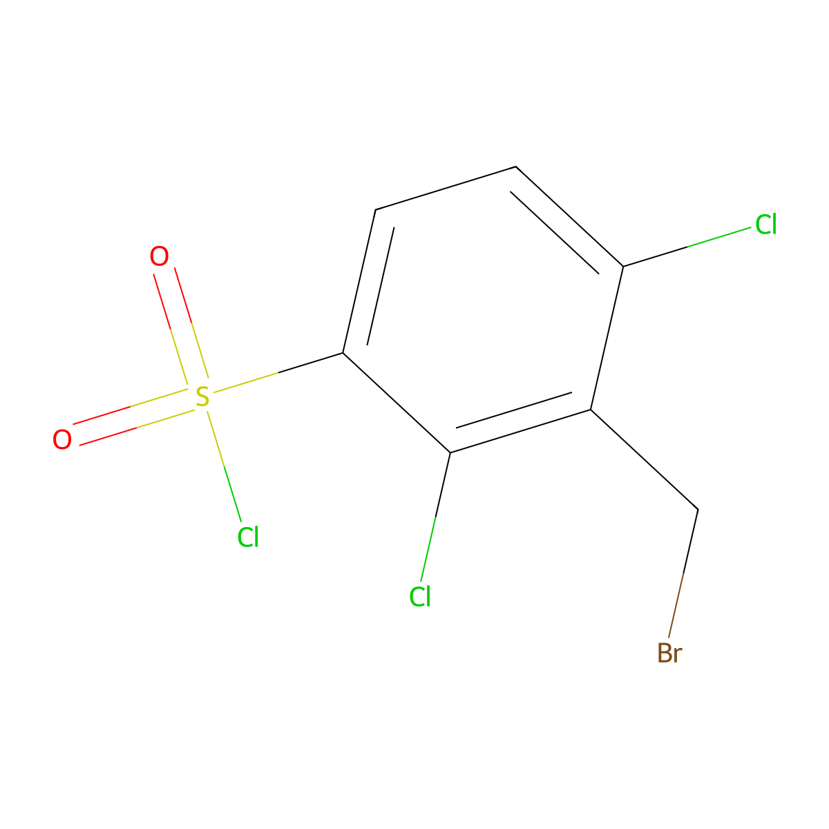 3-(Bromomethyl)-2,4-dichlorobenzene-1-sulfonyl chloride molecular structure, CAS 188440-21-3