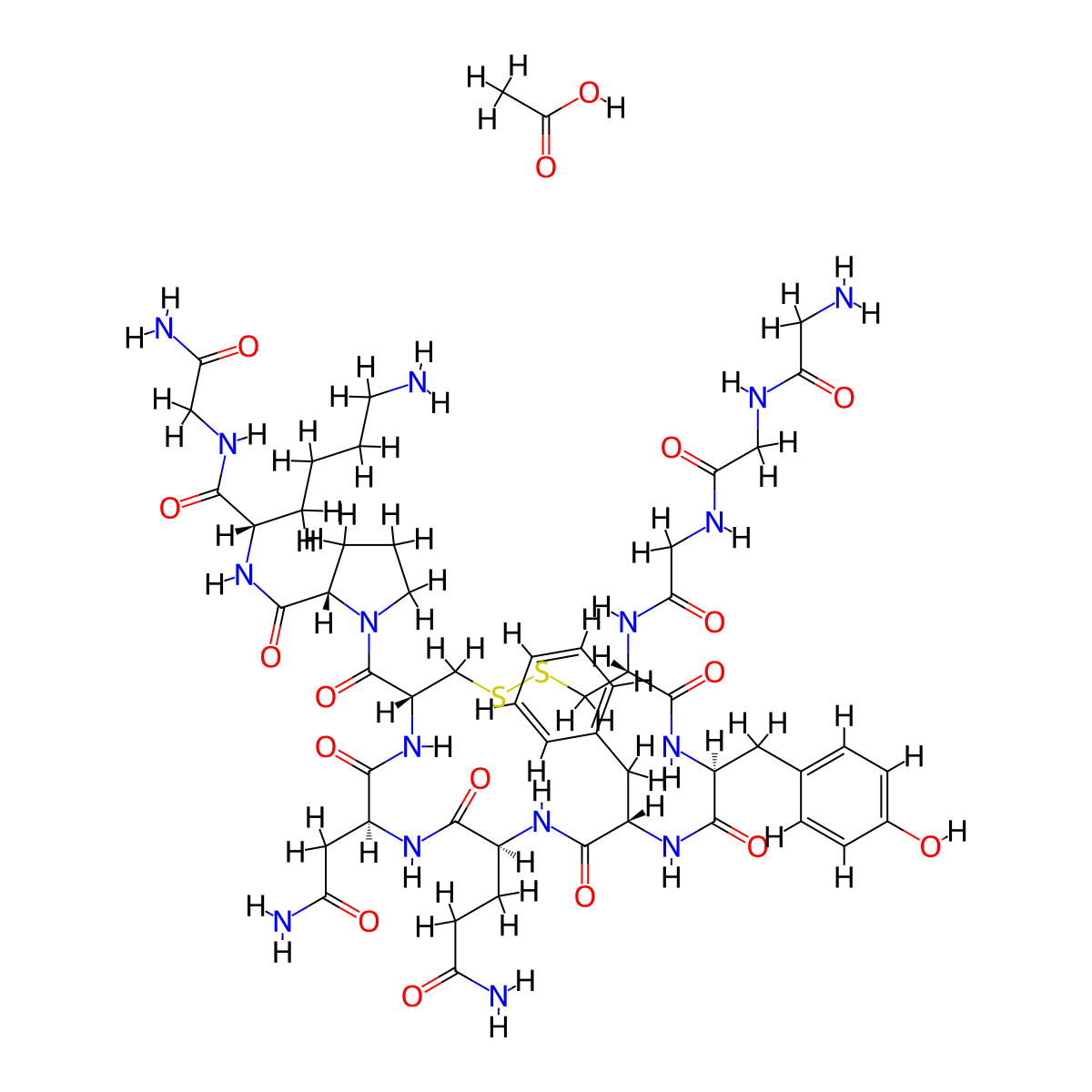 Terlipressin (acetate) molecular structure, CAS 1884420-36-3