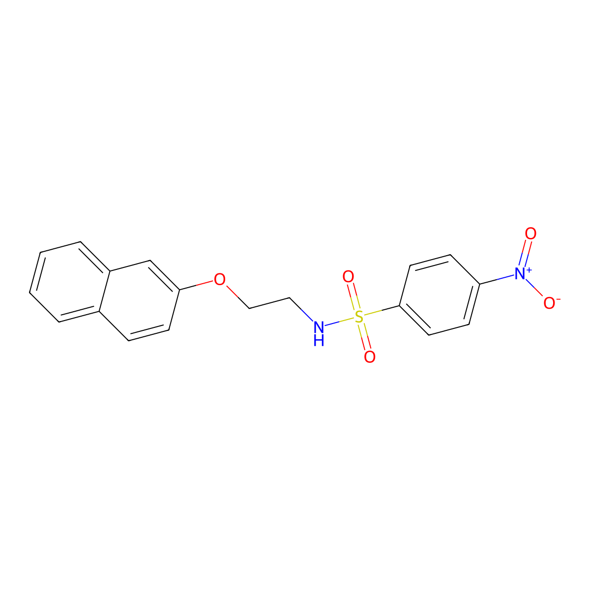N-[2-(Naphthalen-2-yloxy)ethyl]-4-nitrobenzenesulfonamide molecular structure, CAS 188444-66-8