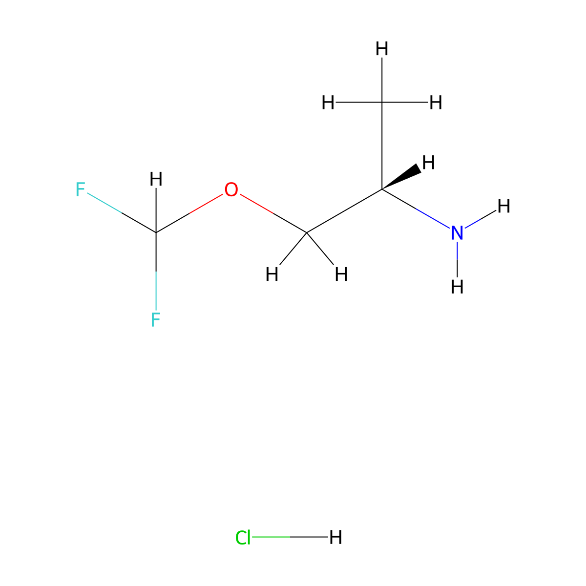 (2S)-1-(difluoromethoxy)propan-2-amine hydrochloride molecular structure, CAS 1884450-05-8