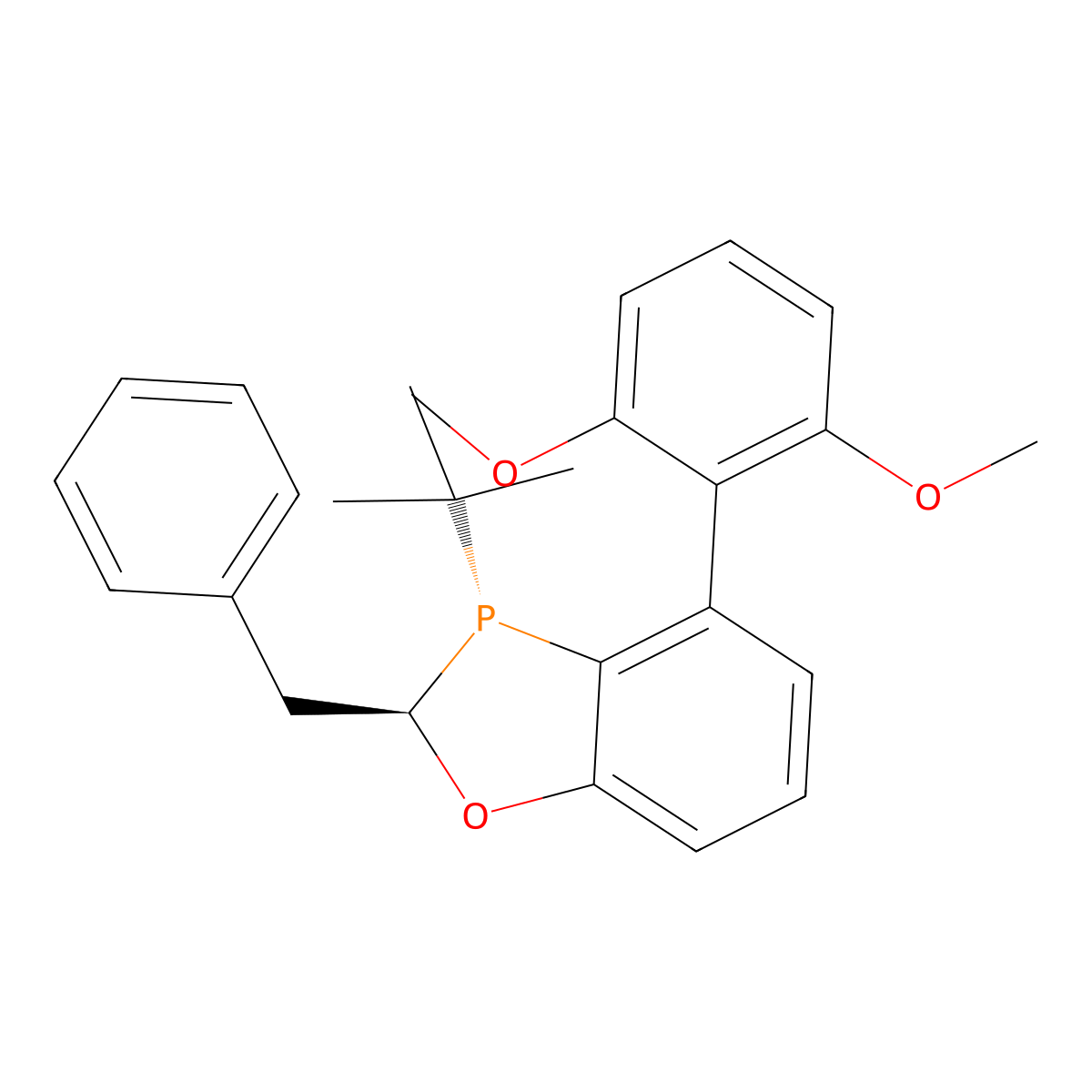 (2R,3R)-2-Benzyl-3-(tert-butyl)-4-(2,6-dimethoxyphenyl)-2,3-dihydrobenzo[d][1,3]oxaphosphole molecular structure, CAS 1884457-36-6