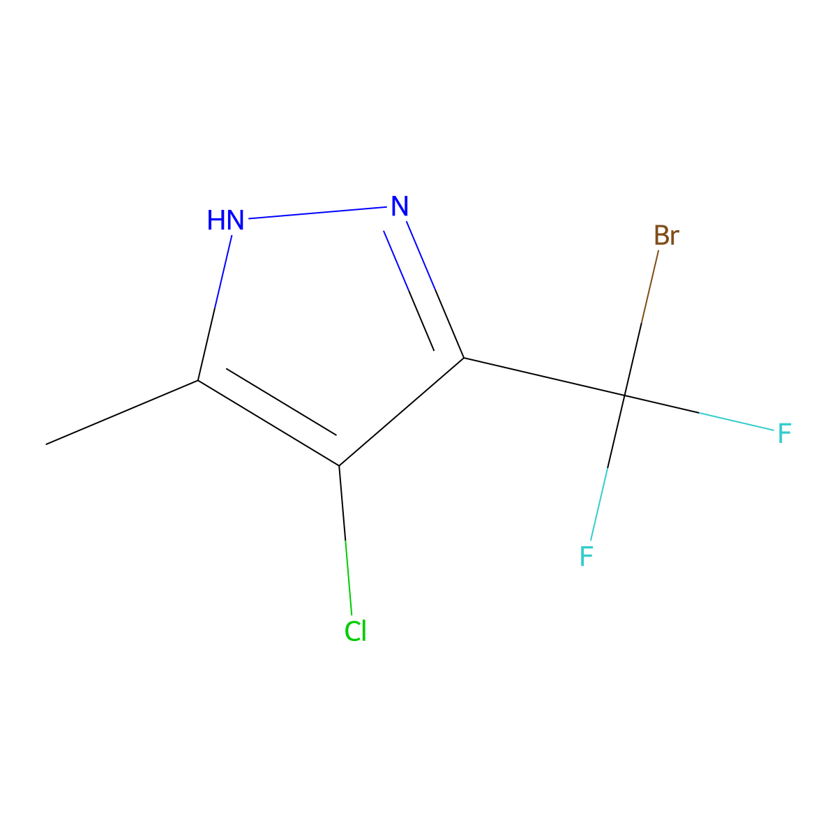 3-(Bromodifluoromethyl)-4-chloro-5-methyl-1H-pyrazole molecular structure, CAS 1884457-41-3
