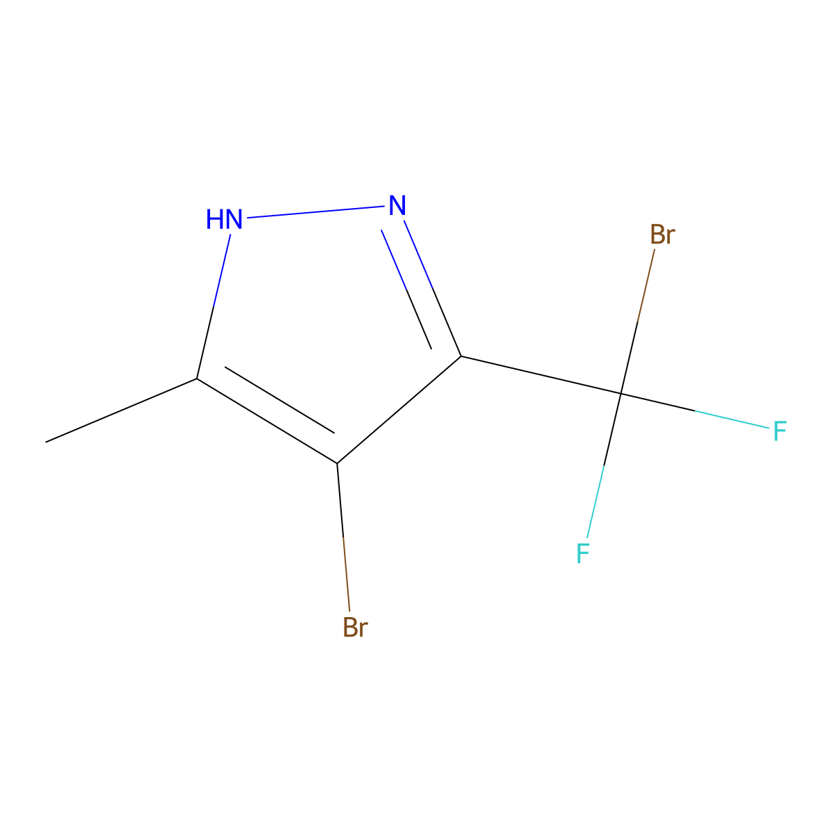 4-bromo-3-(bromodifluoromethyl)-5-methyl-1H-pyrazole molecular structure, CAS 1884457-45-7