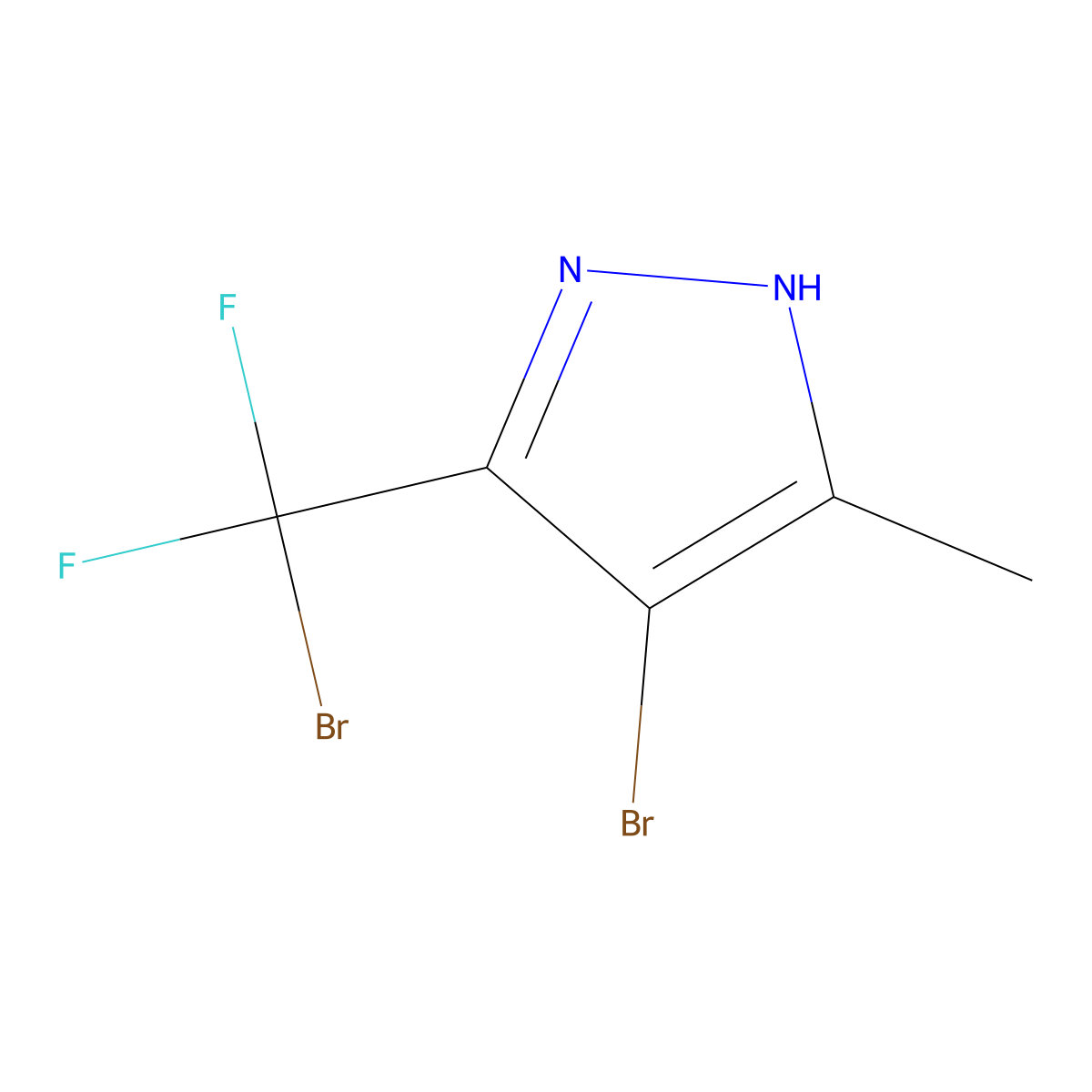 4-bromo-3-(bromodifluoromethyl)-5-methyl-1H-pyrazole molecular structure, CAS 1884457-45-7