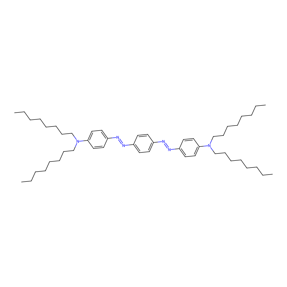 4-[(1E)-2-{4-[(1E)-2-[4-(Dioctylamino)phenyl]diazen-1-YL]phenyl}diazen-1-YL]-N,N-dioctylaniline molecular structure, CAS 188447-93-0