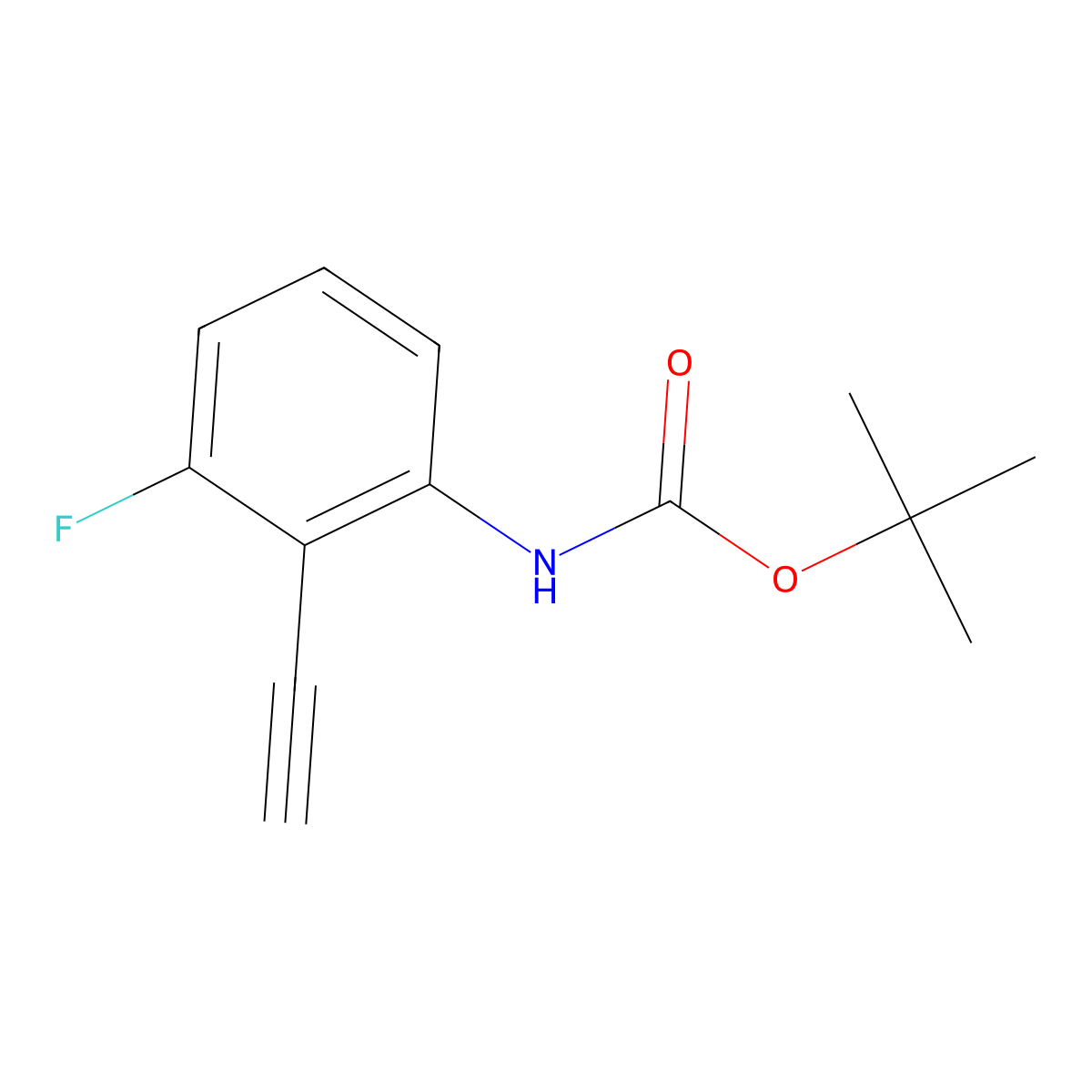 tert-butyl N-(2-ethynyl-3-fluorophenyl)carbamate molecular structure, CAS 1884490-65-6