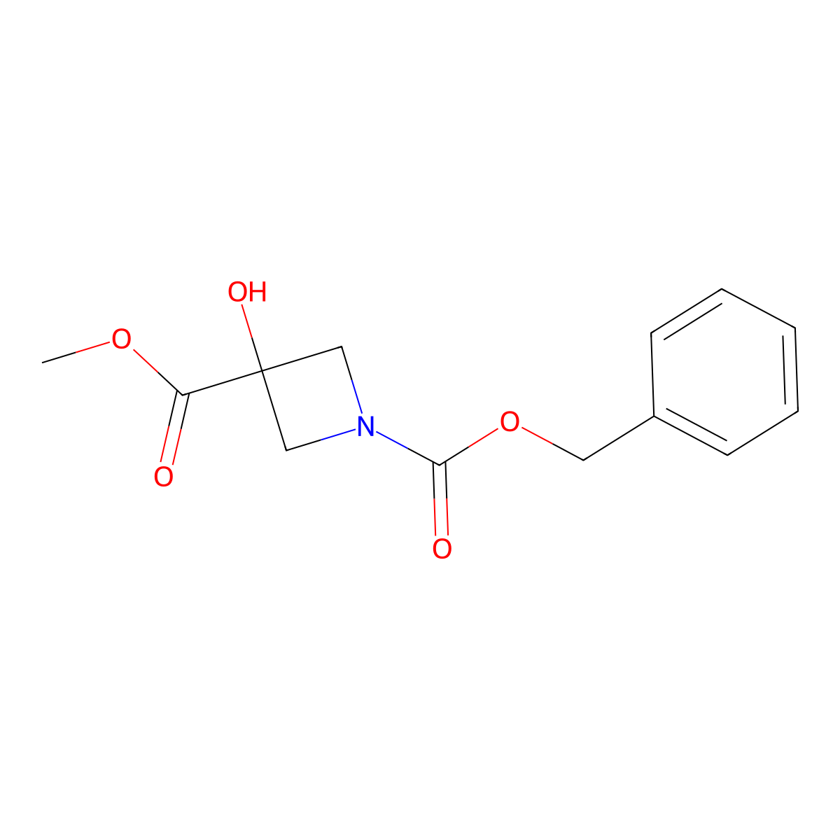 1-Benzyl 3-methyl 3-hydroxyazetidine-1,3-dicarboxylate molecular structure, CAS 1884493-20-2