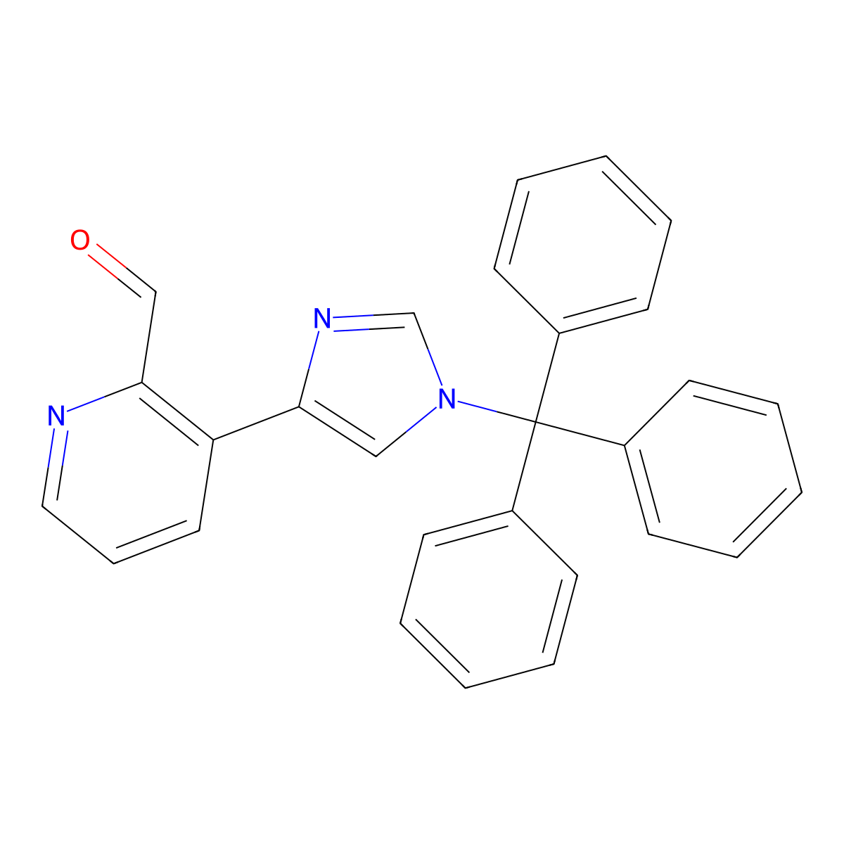 3-[1-(Triphenylmethyl)-1h-imidazol-4-yl]-2-pyridinecarboxaldehyde molecular structure, CAS 1884565-37-0