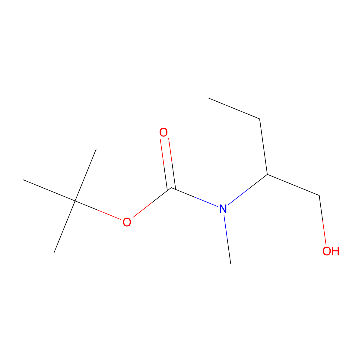 tert-butyl N-[(2S)-1-hydroxybutan-2-yl]-N-methylcarbamate molecular structure, CAS 1884570-07-3