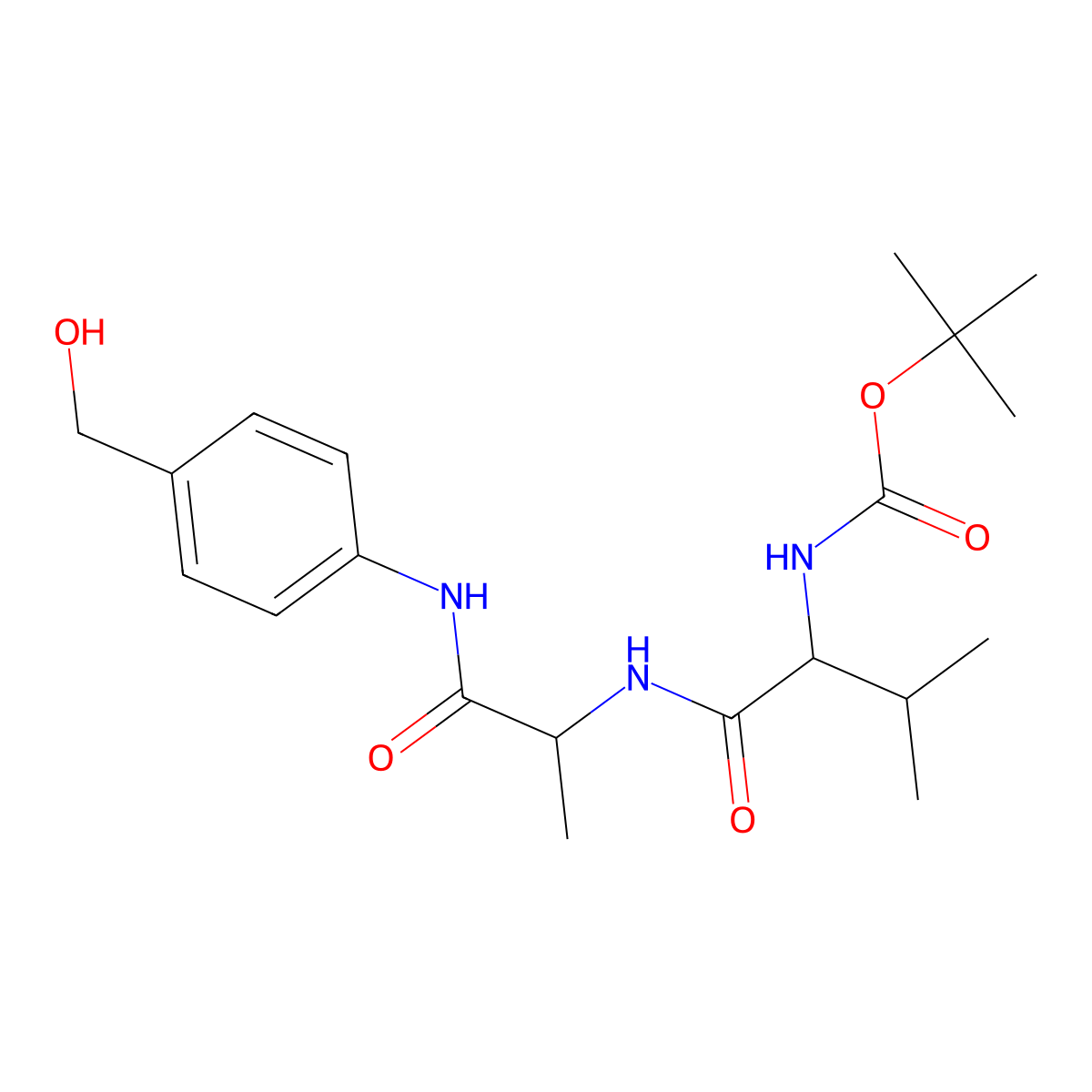 Boc-Val-Ala-PAB molecular structure, CAS 1884577-99-4
