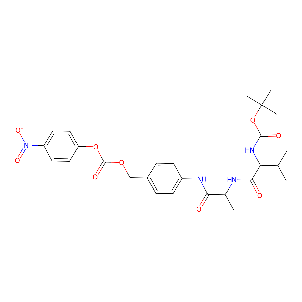 Boc-Val-Ala-PAB-PNP molecular structure, CAS 1884578-00-0