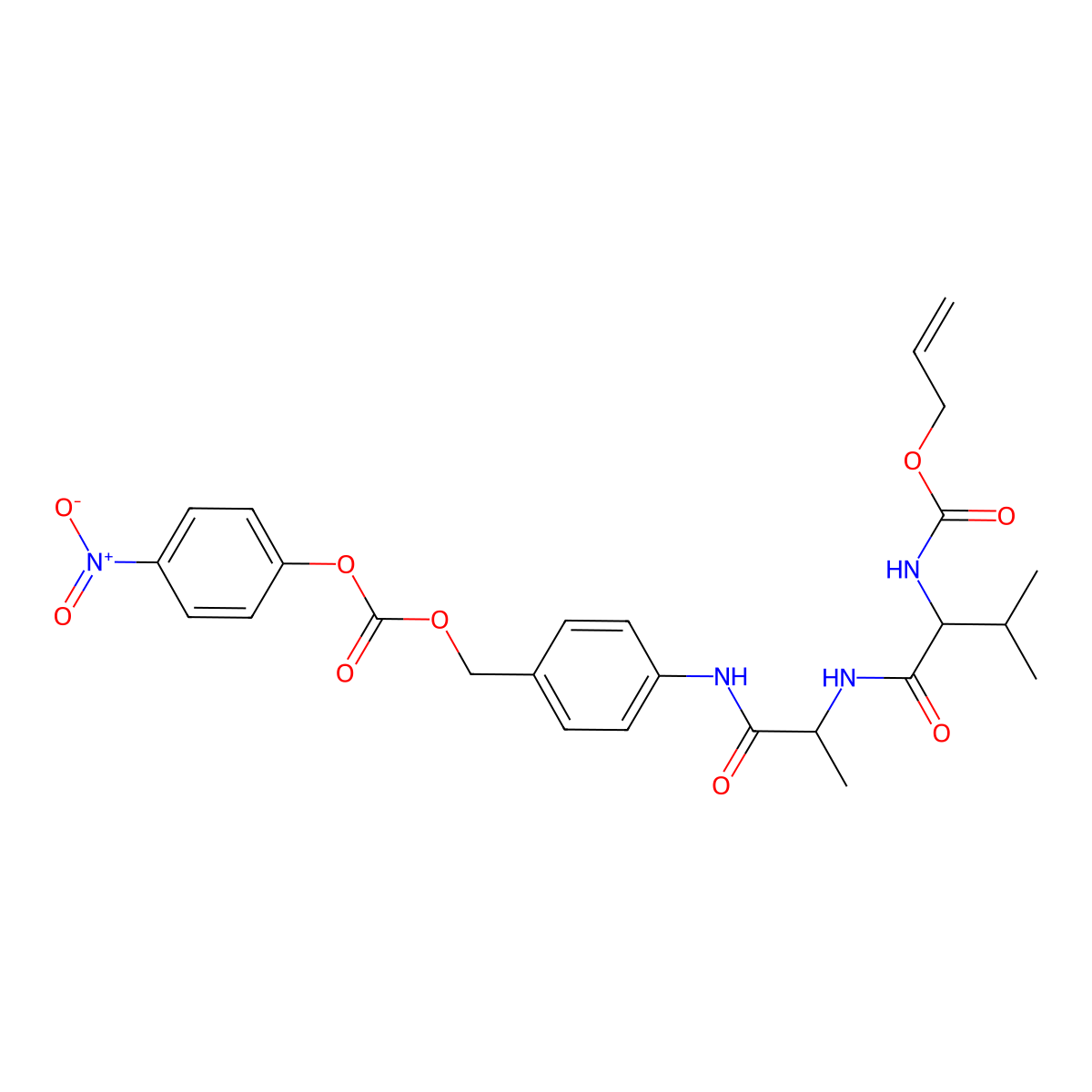 Alloc-Val-Ala-PAB-PNP molecular structure, CAS 1884578-27-1