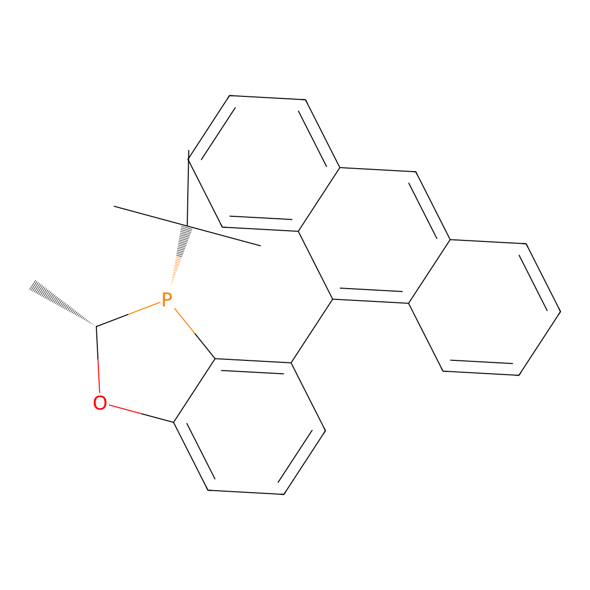 (2S,3S)-4-(anthracen-9-yl)-3-(tert-butyl)-2-methyl-2,3-dihydrobenzo[d][1,3]oxaphosphole molecular structure, CAS 1884594-02-8