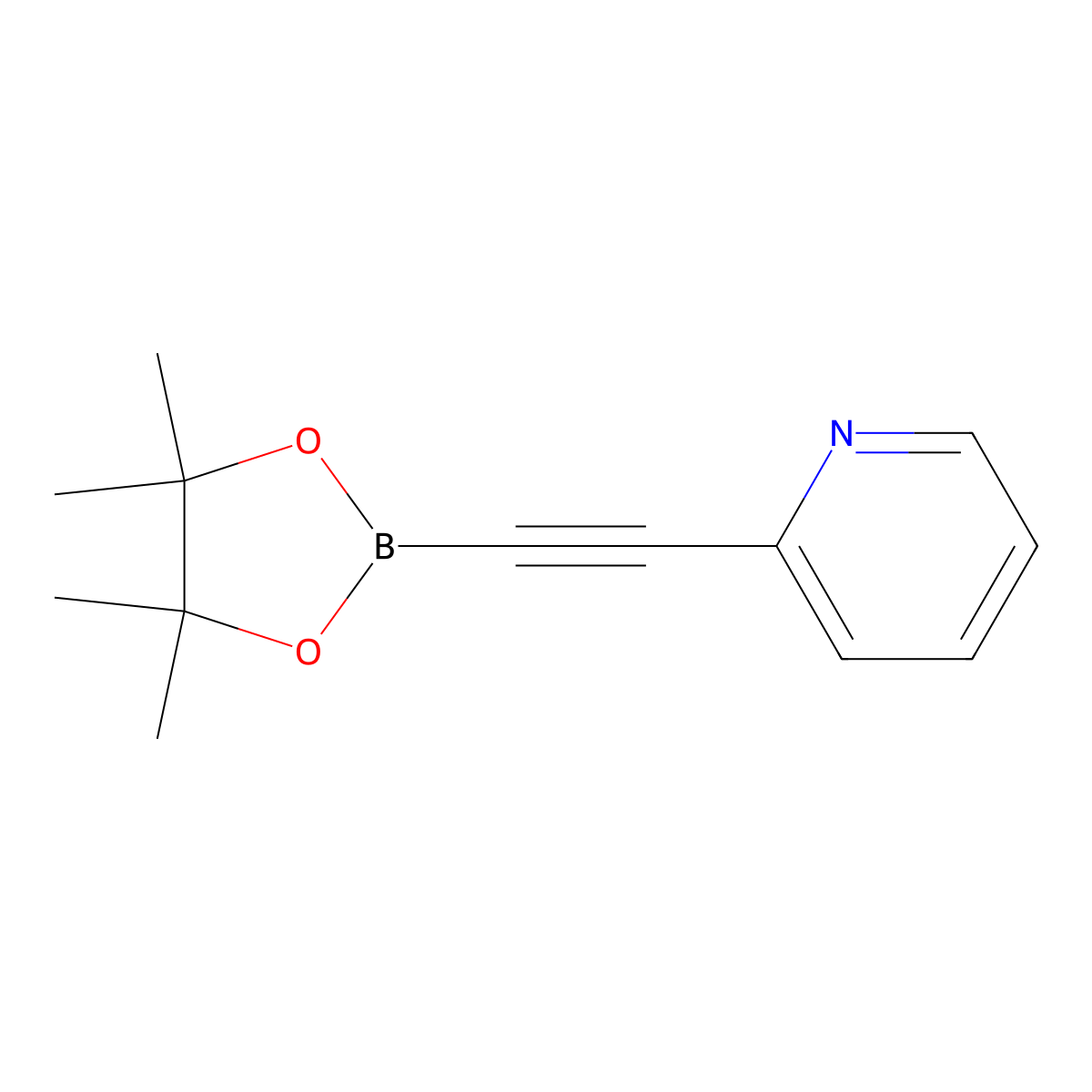 Pyridin-2-ylethynylboronic acid pinacol ester molecular structure, CAS 1884594-46-0