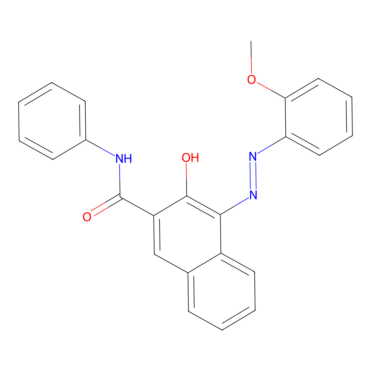 2-Naphthalenecarboxamide, 3-hydroxy-4-[2-(2-methoxyphenyl)diazenyl]-N-phenyl- molecular structure, CAS 18846-91-8