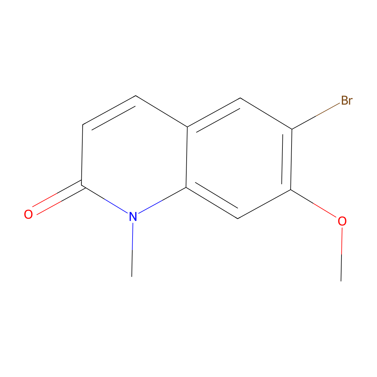 6-bromo-7-methoxy-1-methylquinolin-2(1H)-one molecular structure, CAS 1884641-49-9