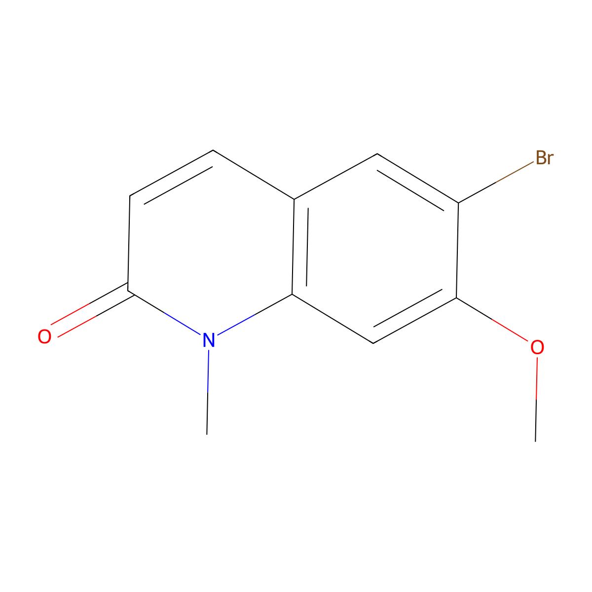 6-bromo-7-methoxy-1-methylquinolin-2(1H)-one molecular structure, CAS 1884641-49-9