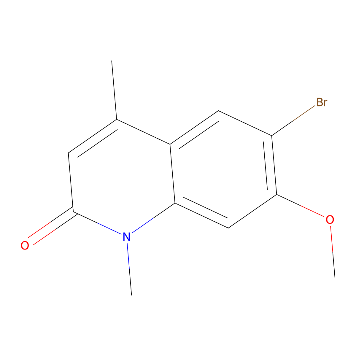 6-Bromo-7-methoxy-1,4-dimethylquinolin-2(1H)-one molecular structure, CAS 1884641-64-8