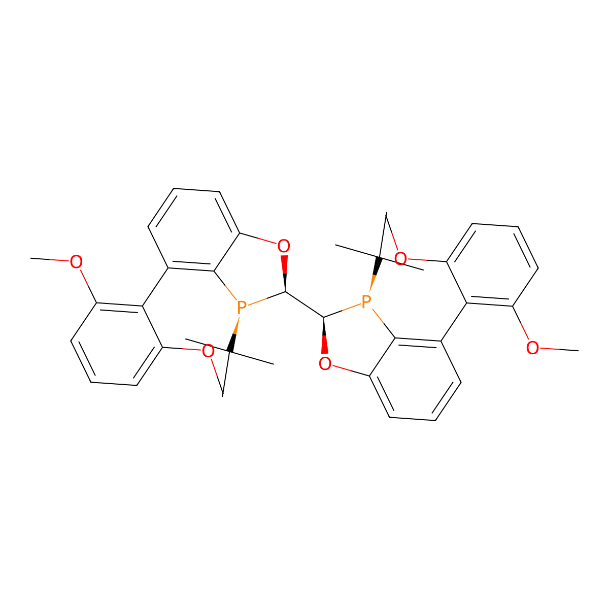 (2R,2'R,3R,3'R)-3,3'-Di-tert-butyl-4,4'-bis(2,6-dimethoxyphenyl)-2,2',3,3'-tetrahydro-2,2'-bibenzo[d][1,3]oxaphosphole molecular structure, CAS 1884680-48-1