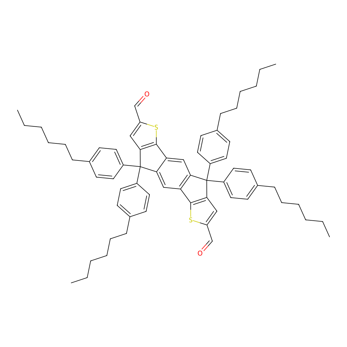 IDT-C6benzene-Dialdehyde molecular structure, CAS 1884694-93-2