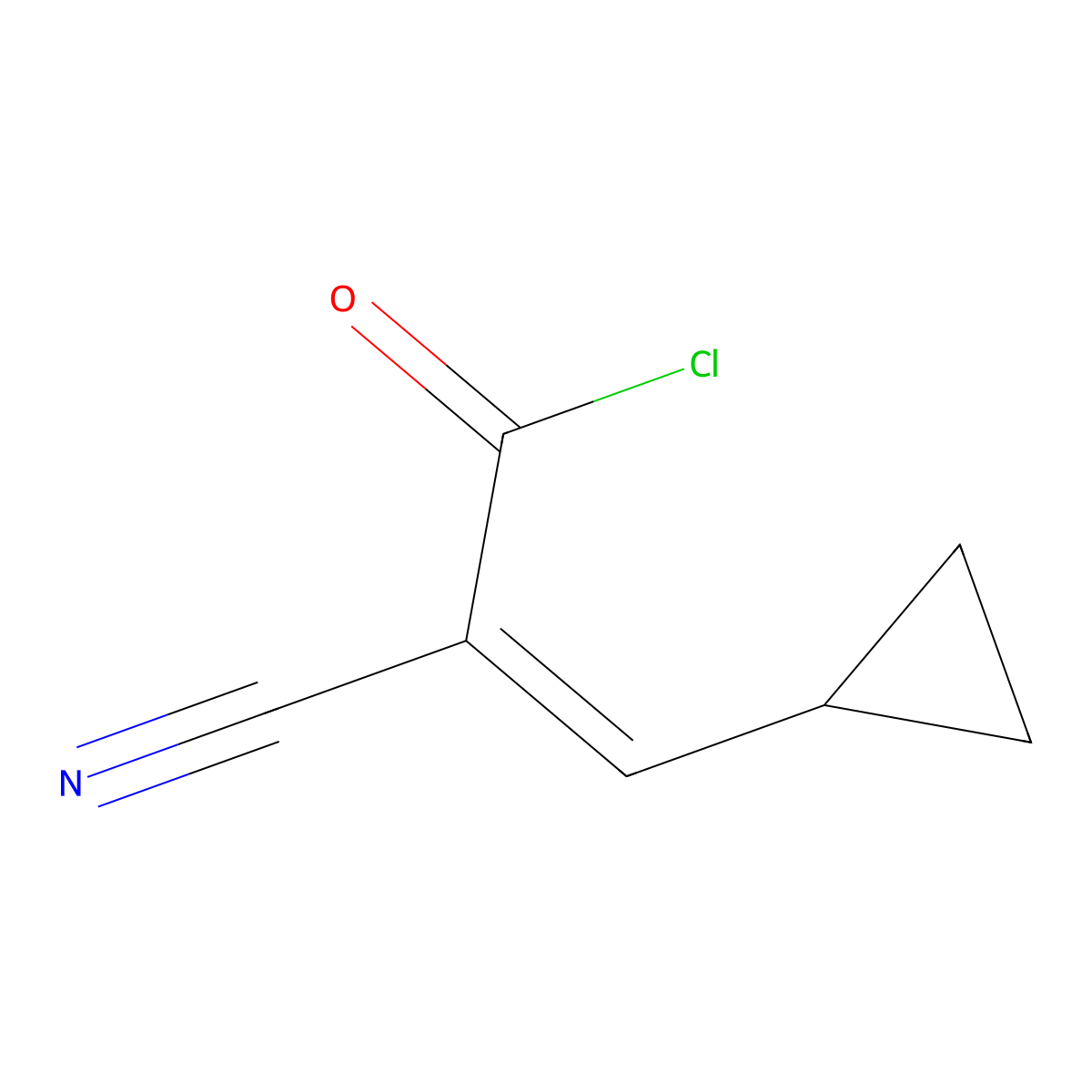 2-Cyano-3-cyclopropylprop-2-enoylchloride molecular structure, CAS 1884710-06-8