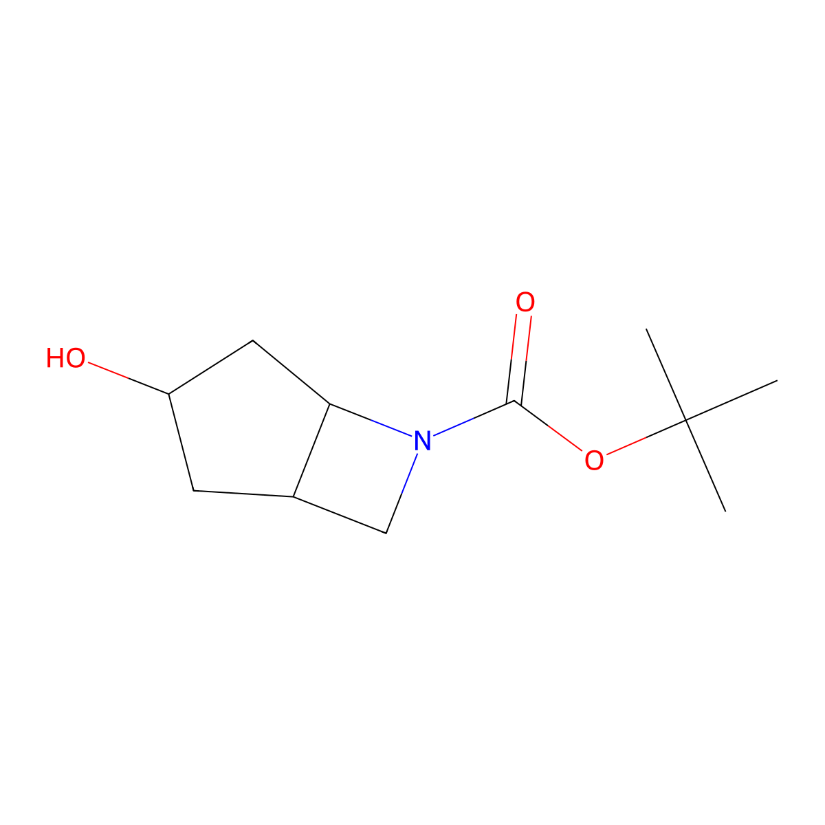 Tert-butyl 3-hydroxy-6-azabicyclo[3.2.0]heptane-6-carboxylate molecular structure, CAS 1884710-99-9