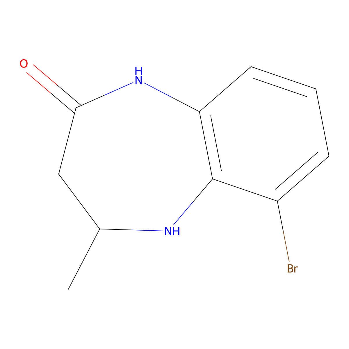 6-Bromo-4-methyl-1,3,4,5-tetrahydro-2H-benzo[B][1,4]diazepin-2-one molecular structure, CAS 1884712-55-3
