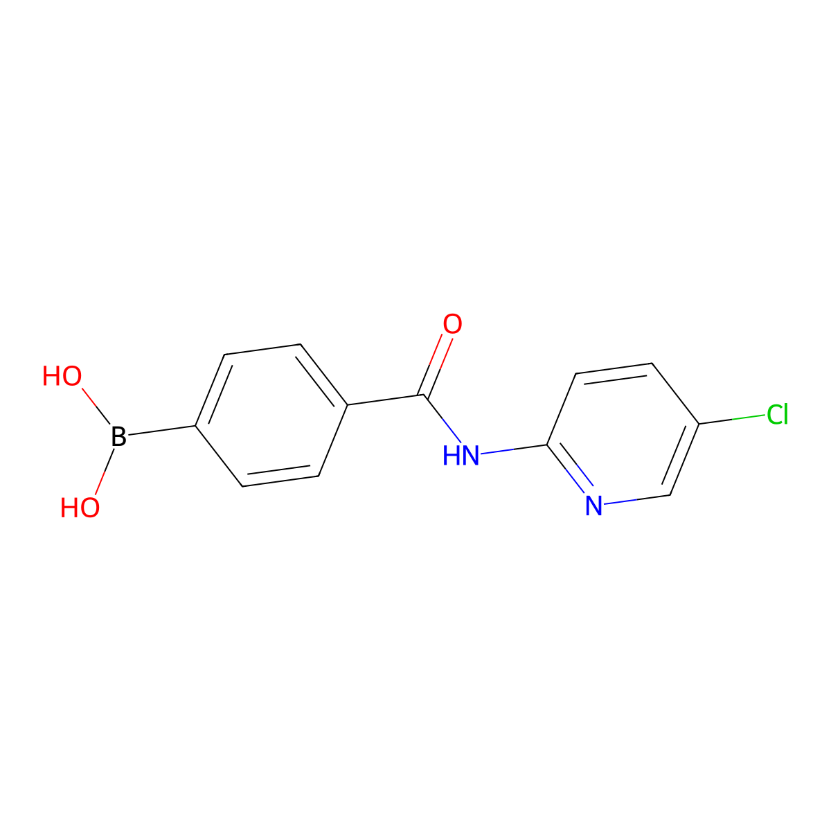 B-[4-[[(5-chloro-2-pyridinyl)amino]carbonyl]phenyl]Boronic acid molecular structure, CAS 1884715-43-8
