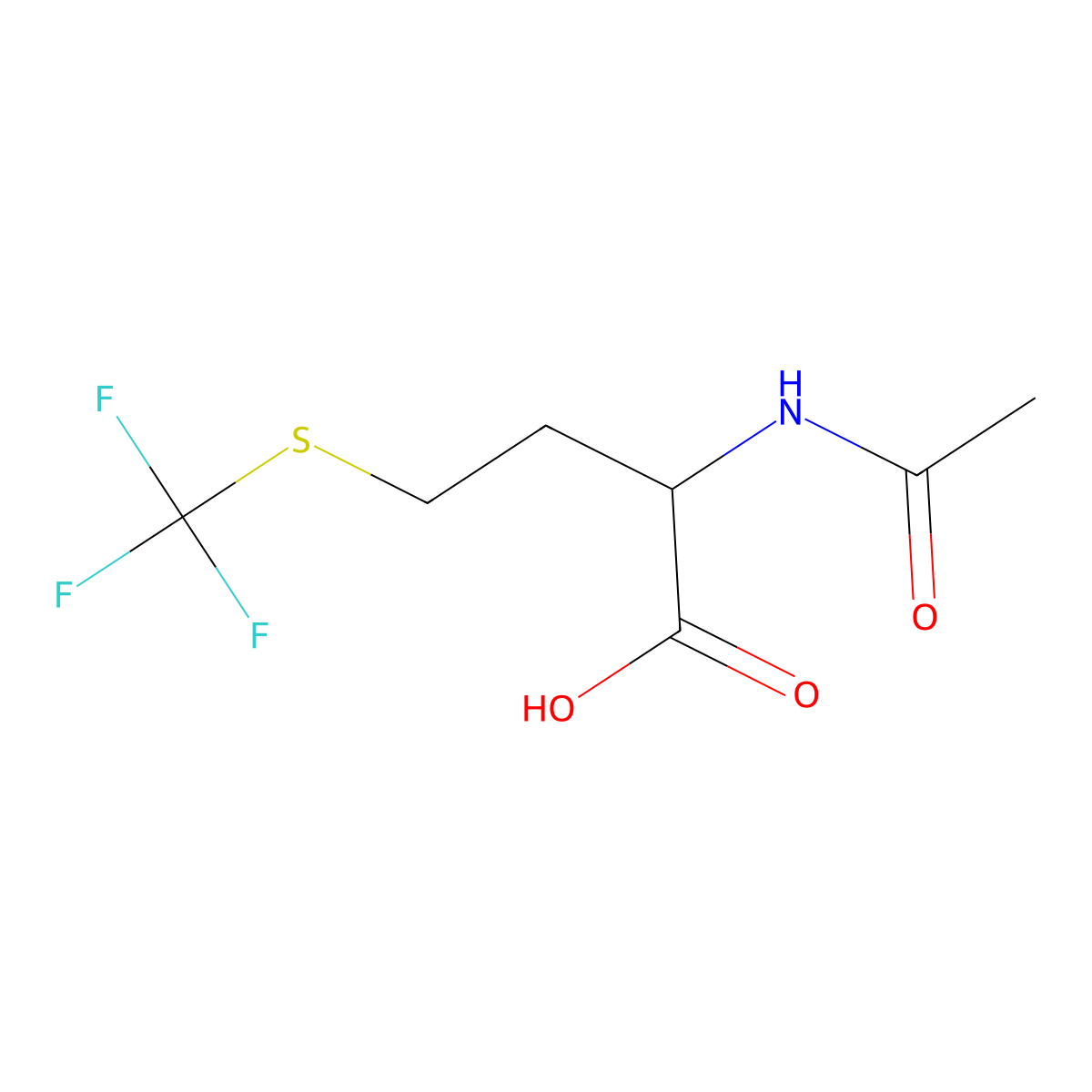 2-Acetamido-4-[(trifluoromethyl)sulfanyl]butanoic acid molecular structure, CAS 188473-94-1