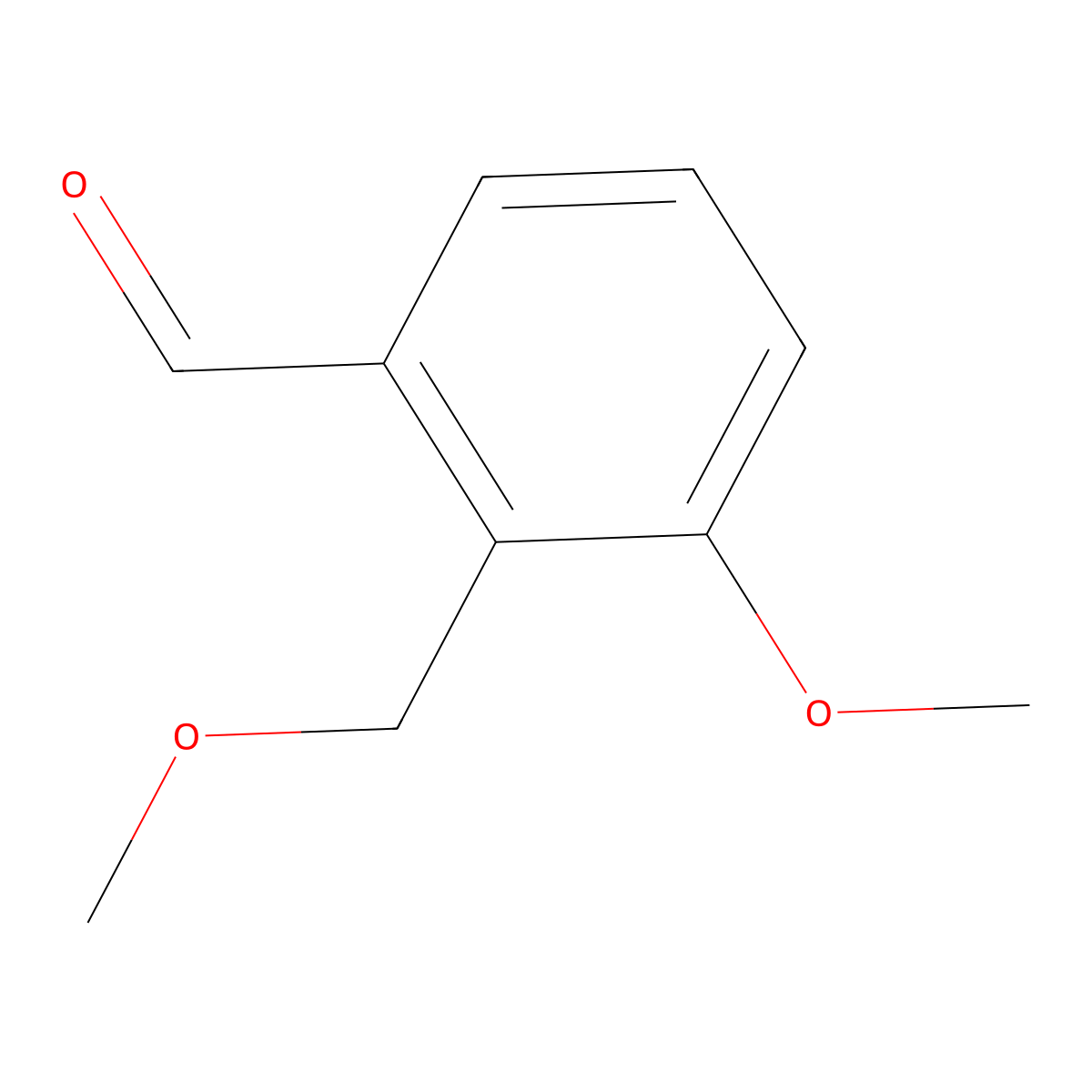 Benzaldehyde, 3-methoxy-2-(methoxymethyl)- molecular structure, CAS 188476-04-2