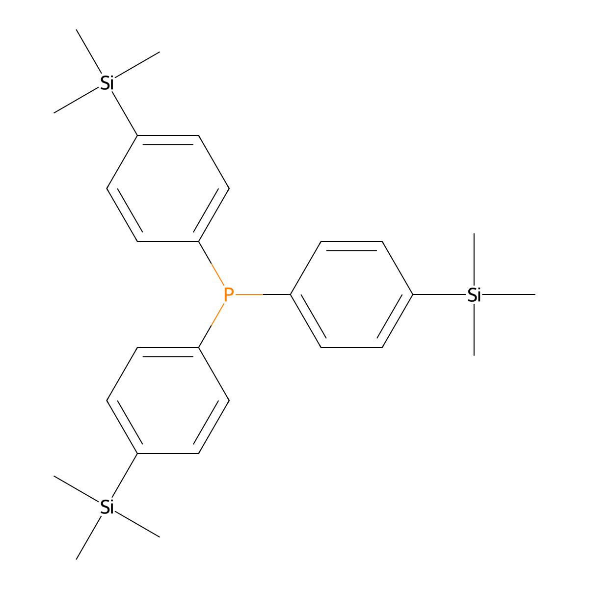 Phosphine, tris(4-(trimethylsilyl)phenyl)- molecular structure, CAS 18848-96-9