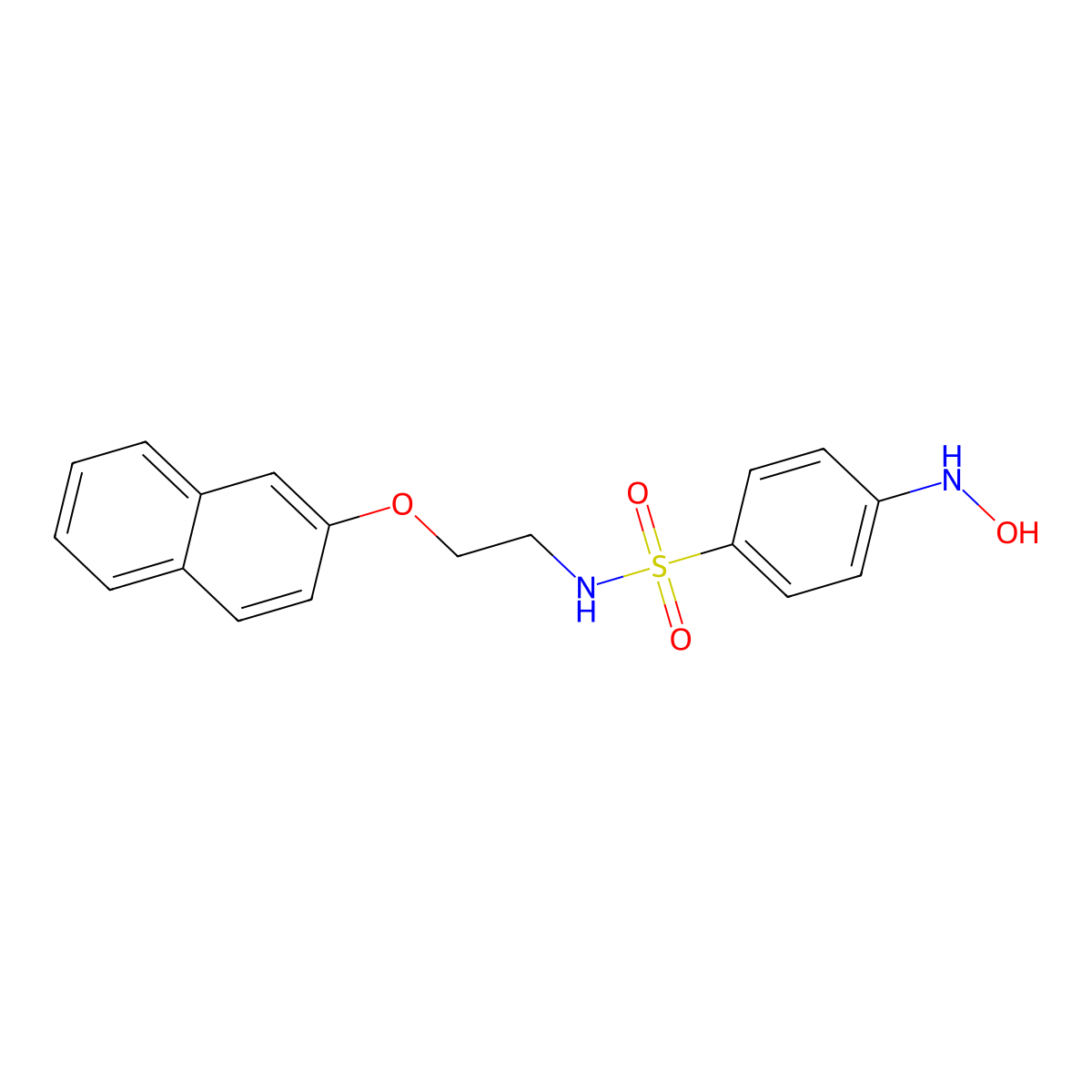 4-(Hydroxyamino)-N-(2-(naphthalen-2-yloxy)ethyl)benzenesulfonamide molecular structure, CAS 188480-50-4