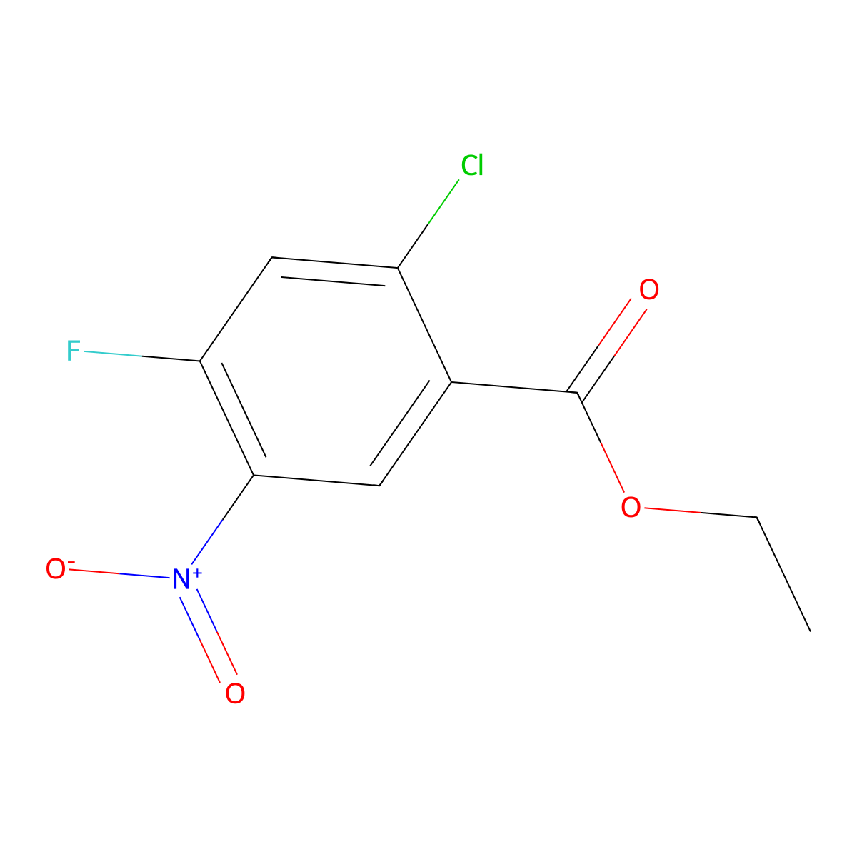 Ethyl 2-chloro-4-fluoro-5-nitrobenzoate molecular structure, CAS 188490-53-1