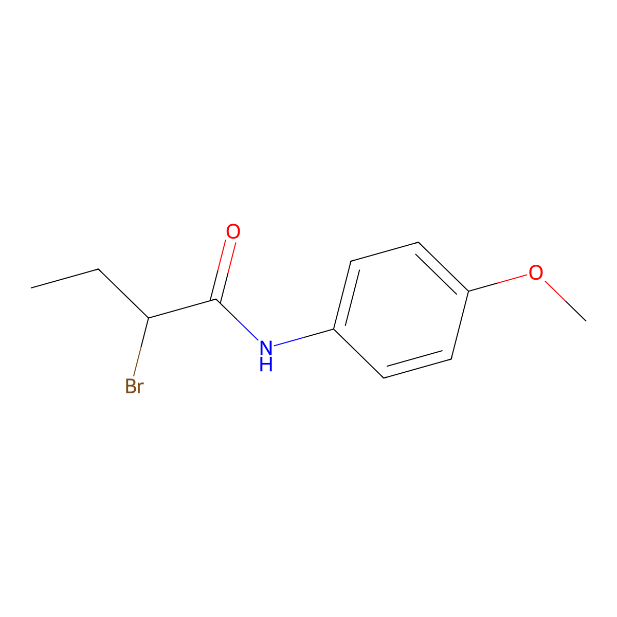 2-bromo-N-(4-methoxyphenyl)butanamide molecular structure, CAS 188491-09-0