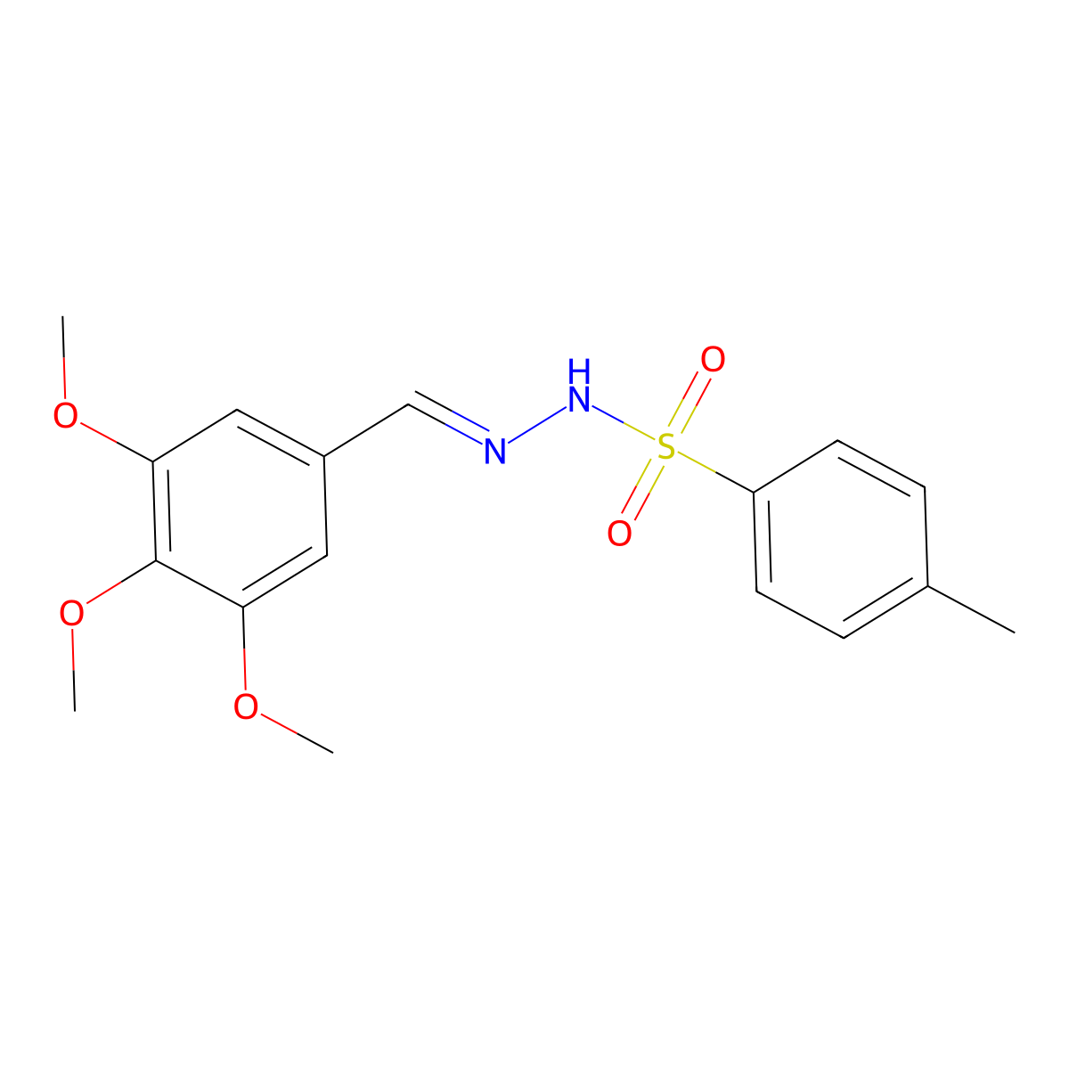 4-methyl-N-[(E)-(3,4,5-trimethoxyphenyl)methylideneamino]benzenesulfonamide molecular structure, CAS 188493-61-0