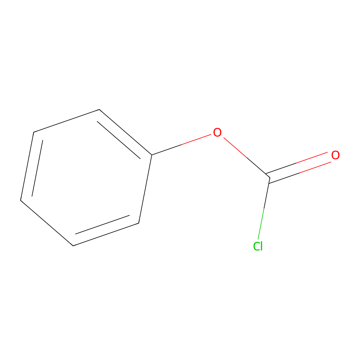Phenyl chloroformate molecular structure, CAS 1885-14-9
