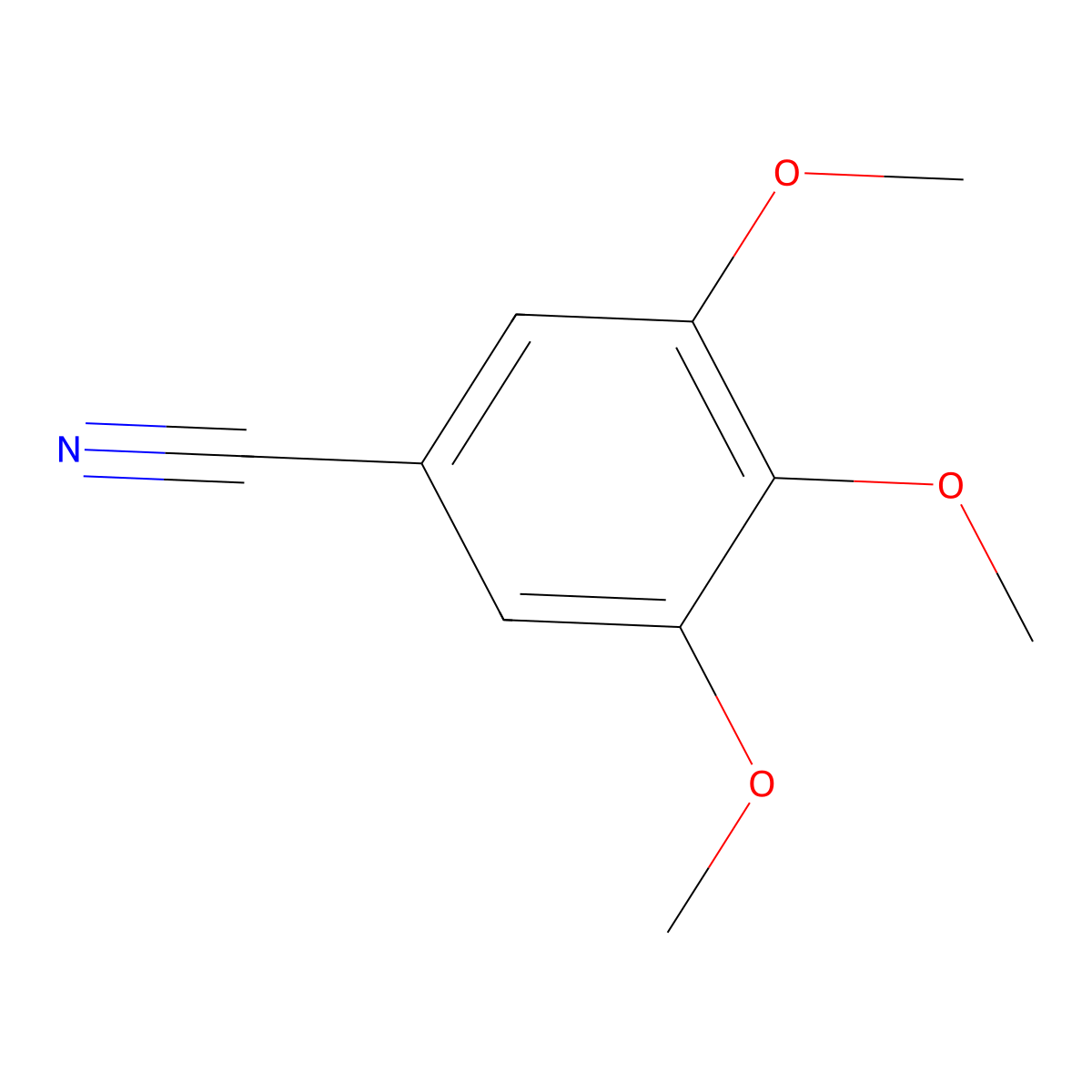 3,4,5-Trimethoxybenzonitrile molecular structure, CAS 1885-35-4