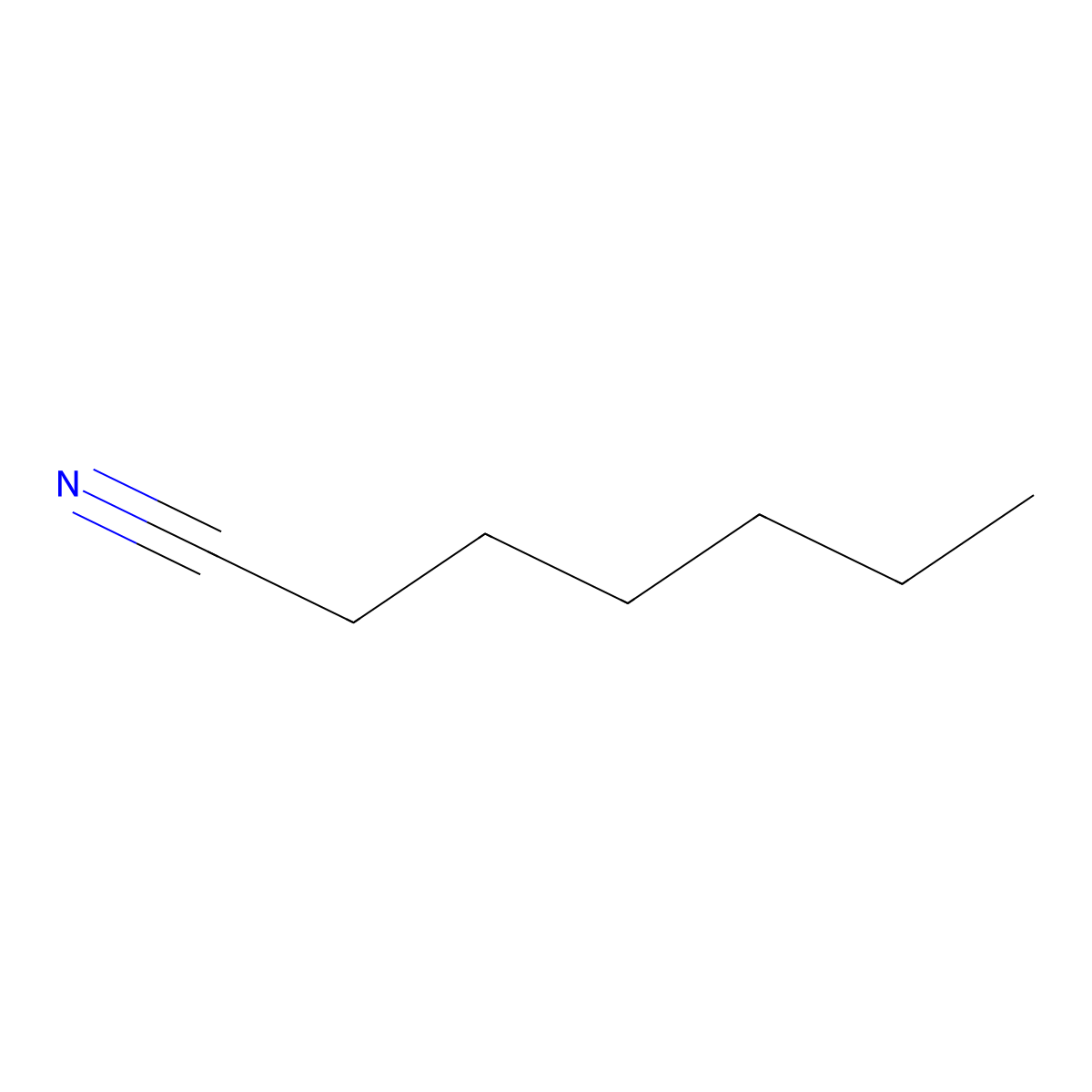 Heptanenitrile molecular structure, CAS 1885-40-1